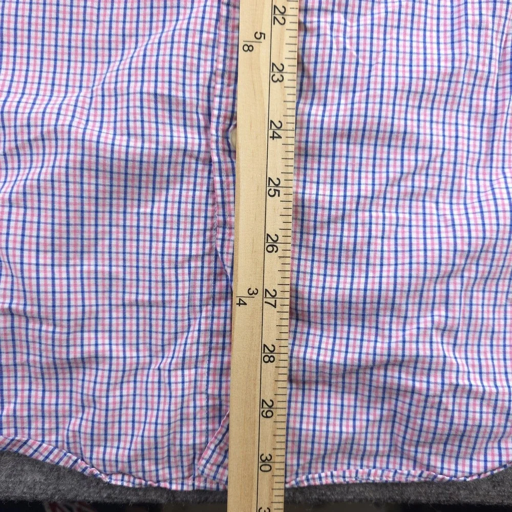 J Crew Shirt XL Pink Blue Check Long Sleeve Button Down‎ Cotton Pocket